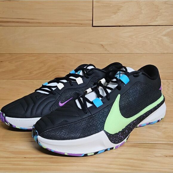 Nike Zoom Freak 5 Black Green Purple Made In Sepolia Basketball Shoe DX4985-002 - Picture 5 of 10